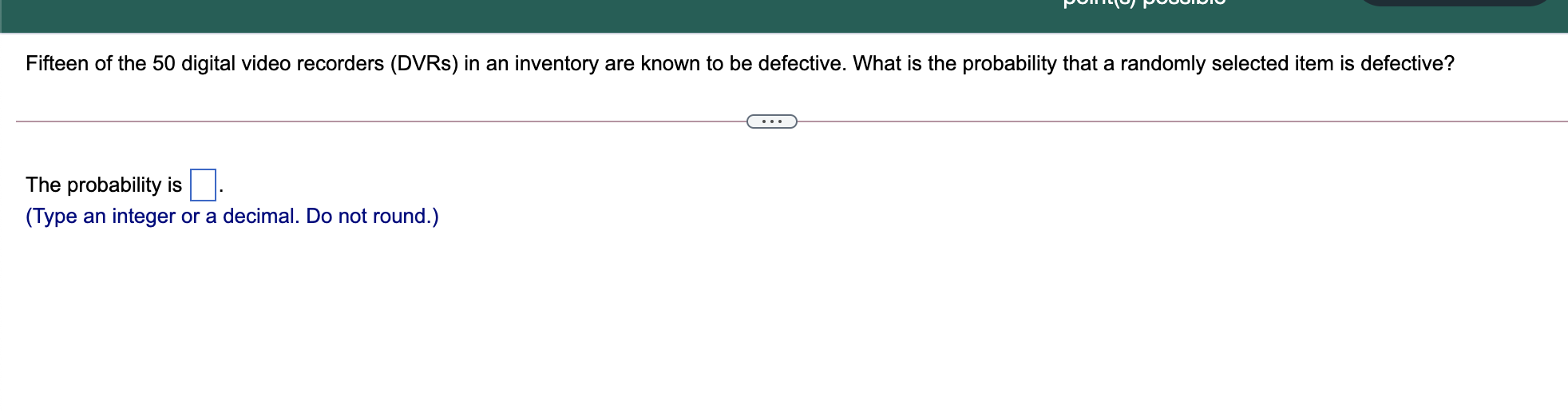 that is not from Restaurant A. . . . The probability of