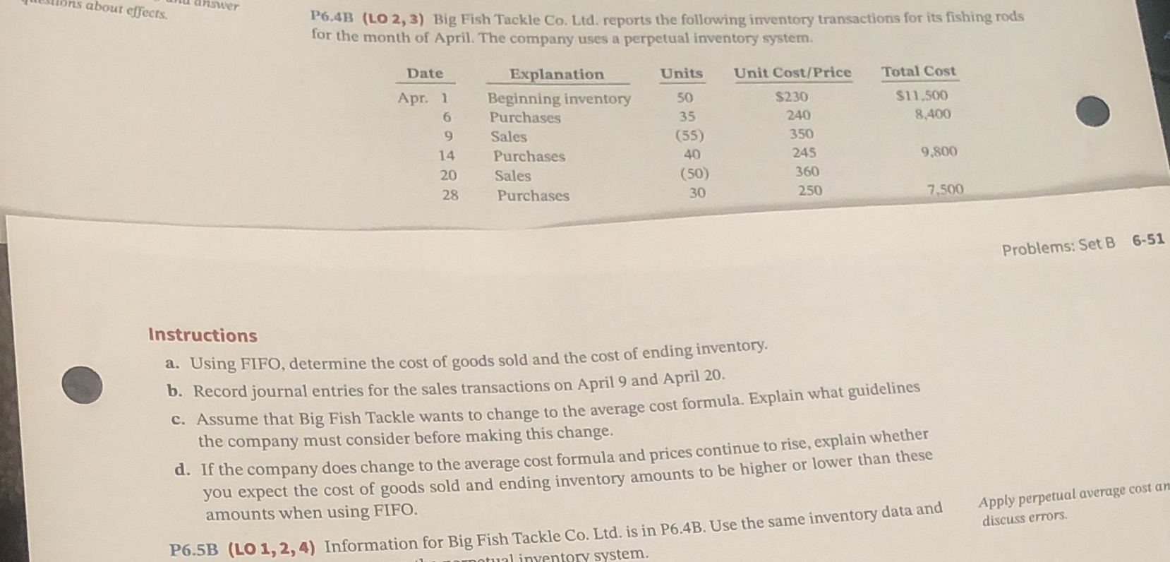 Can someone help me with P6.4b question tons about effects. answer P6.4B