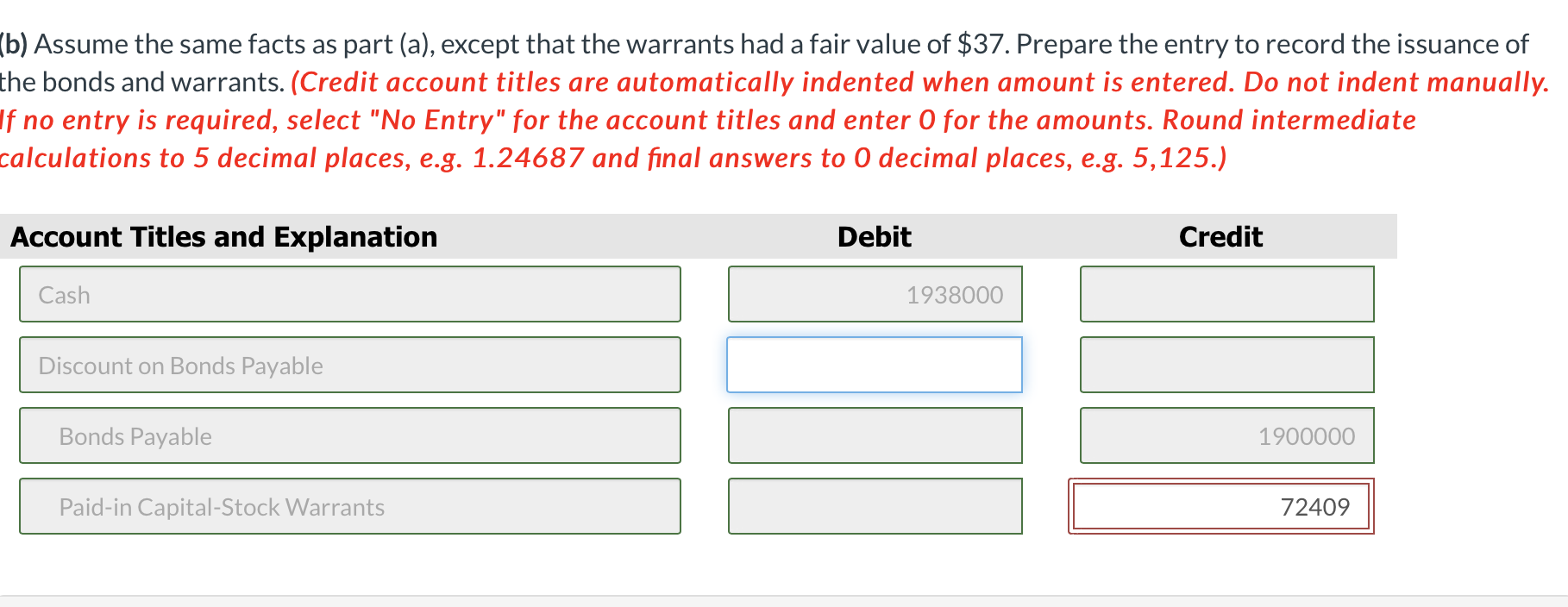 payable amount and paid in capital stock warrants amount On May 1,