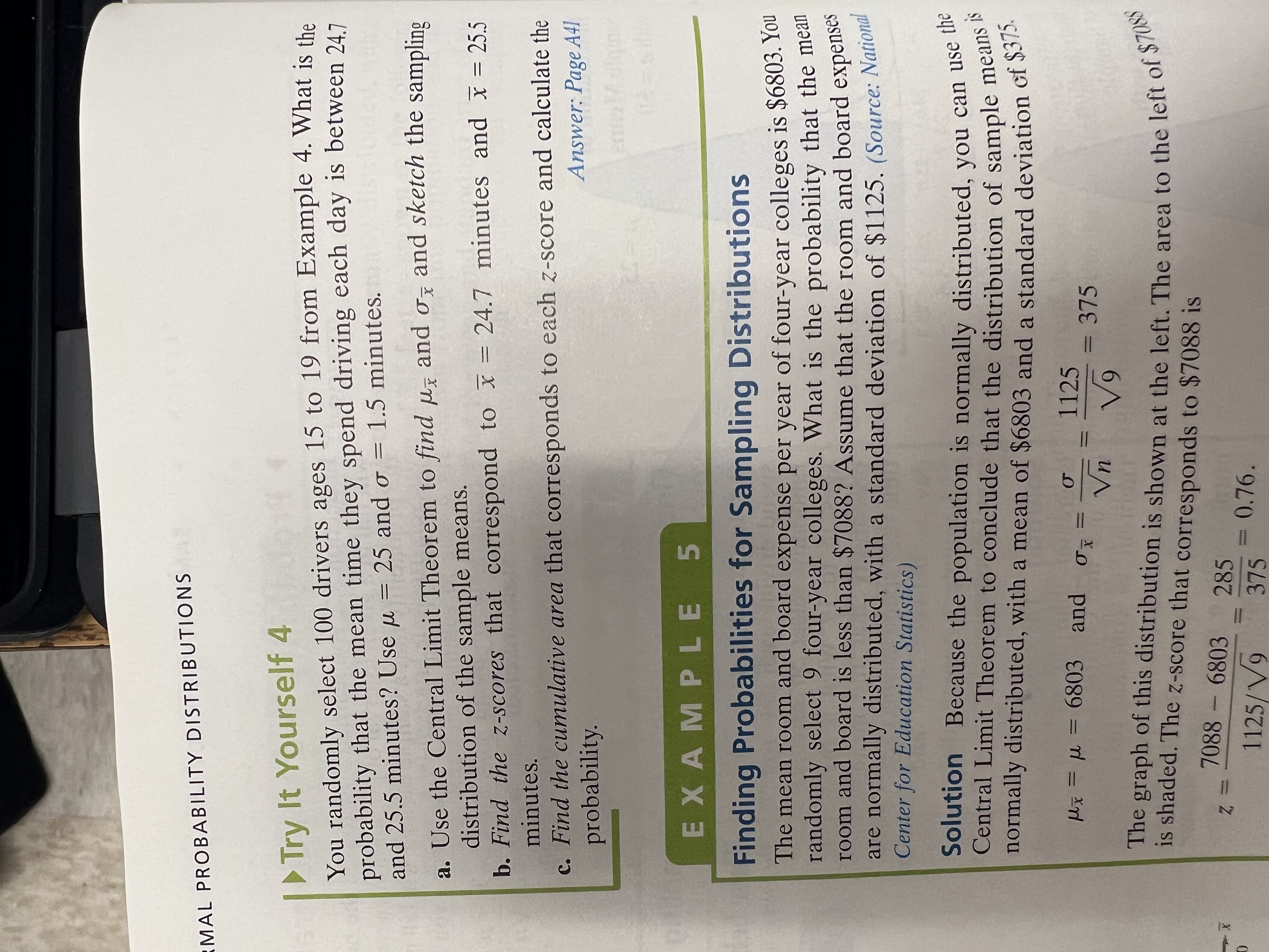 distributed, with a mean of 90 feet and standard deviation of 3.5