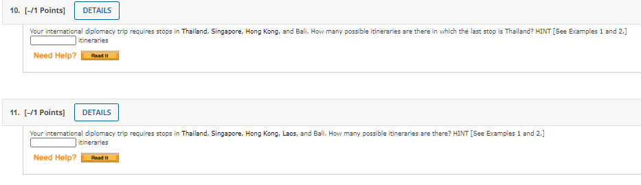 Points] DETAILS Evaluate the number. CTE, S) Need Help? 5. [-/1 Points]