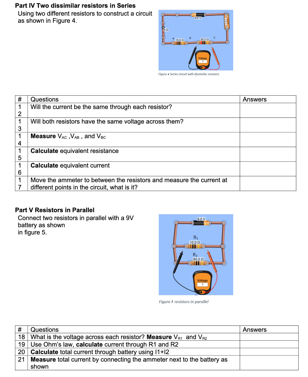 relationships when resistors are in series and parallel. Apply Ohm's law to