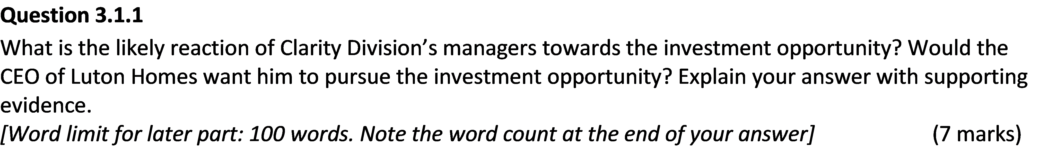 Question 3: Performance Measurement Systems Question 3.1.1 What is the likely reaction