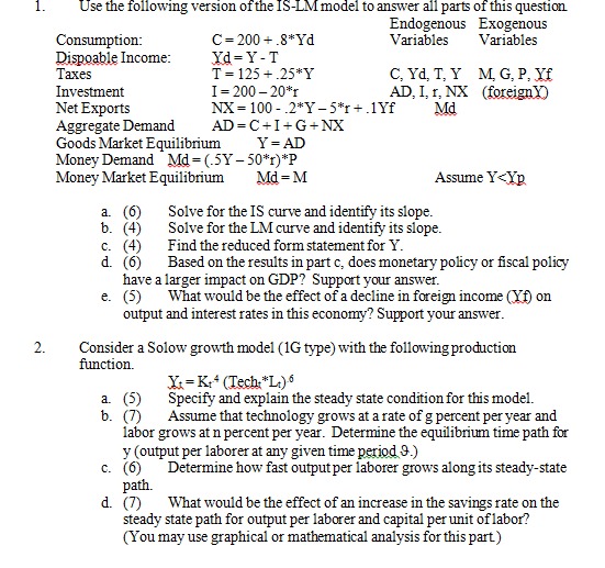 determine the answers. Be sure to explain your answers. a. (8) Increased