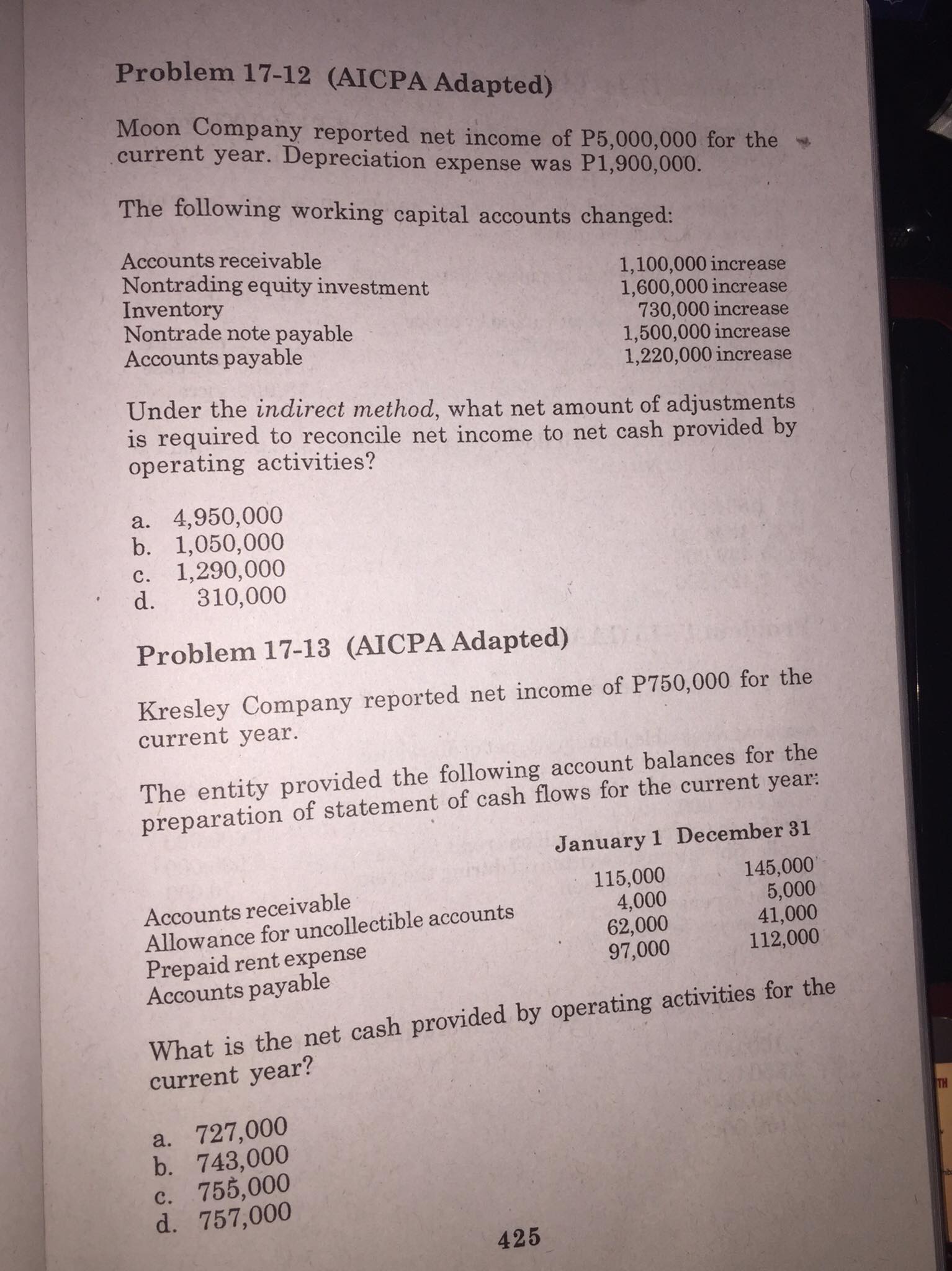 year 2,000,000 What is the cash balance at the end of current