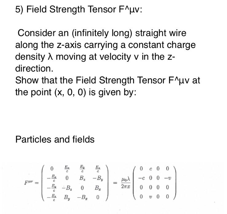 Quantum mechanic: Particles and fields (theoretical physics) 5) Field Strength Tensor F^uv: