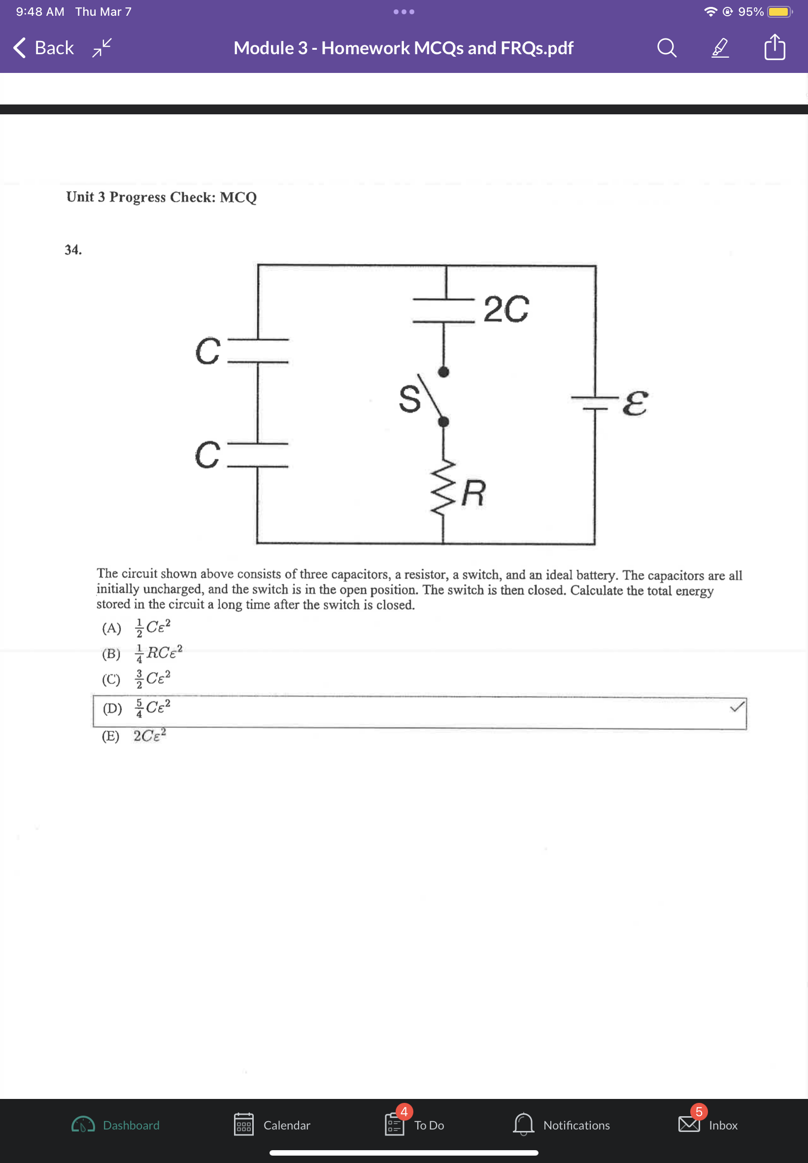 MCQs and FRQs.pdf Unit 3 Progress Check: MCQ 3s. 36. = R