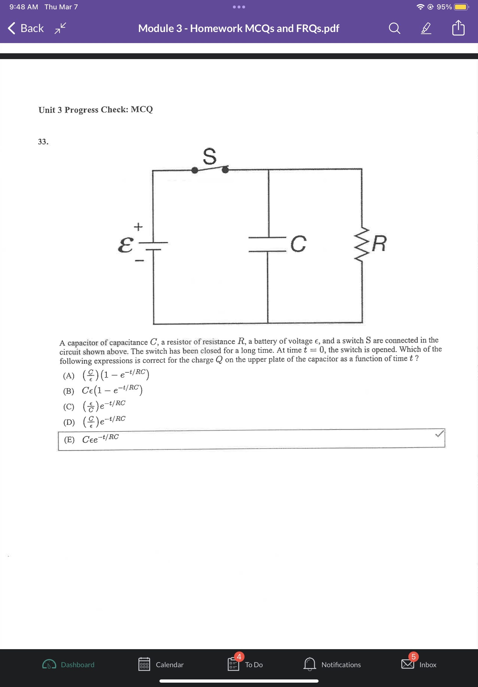 The circuit shown above consists of a resistor 2 and capacitor C'