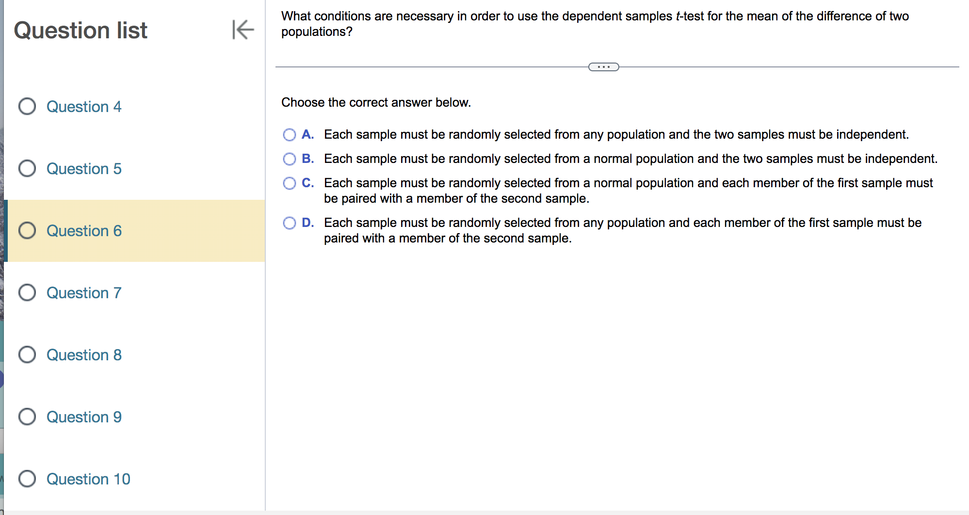 conditions are necessary in order to use the z-test to test the