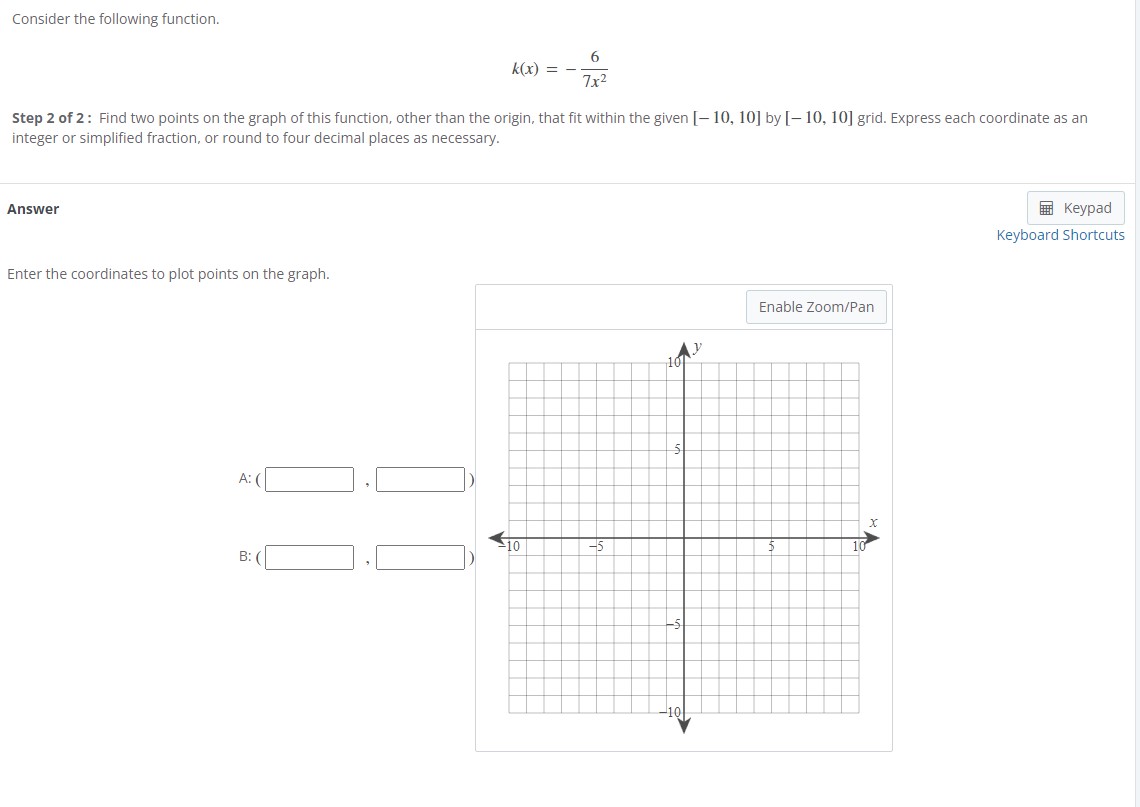 2: Find two points on the graph of this function, other than