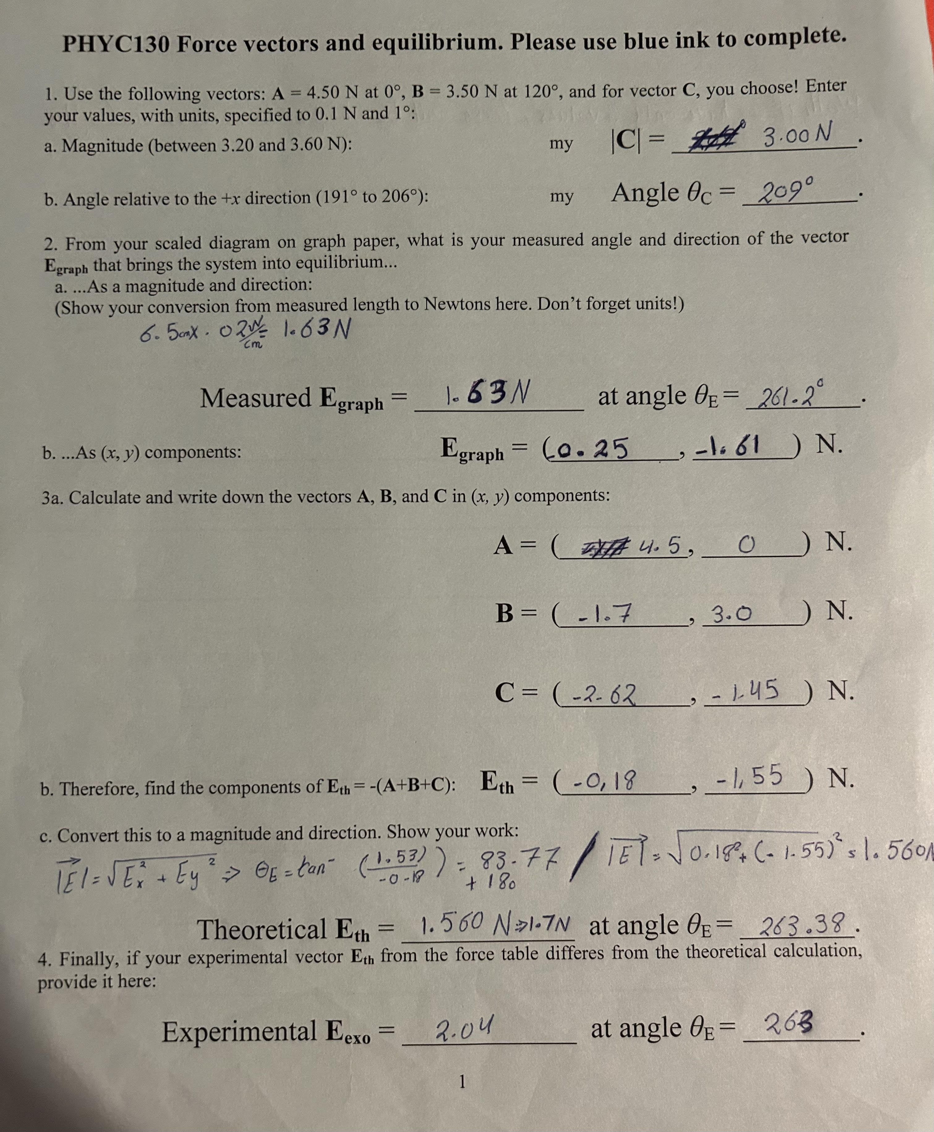 can someone explain page 2 please PHYC130 Force vectors and equilibrium. Please