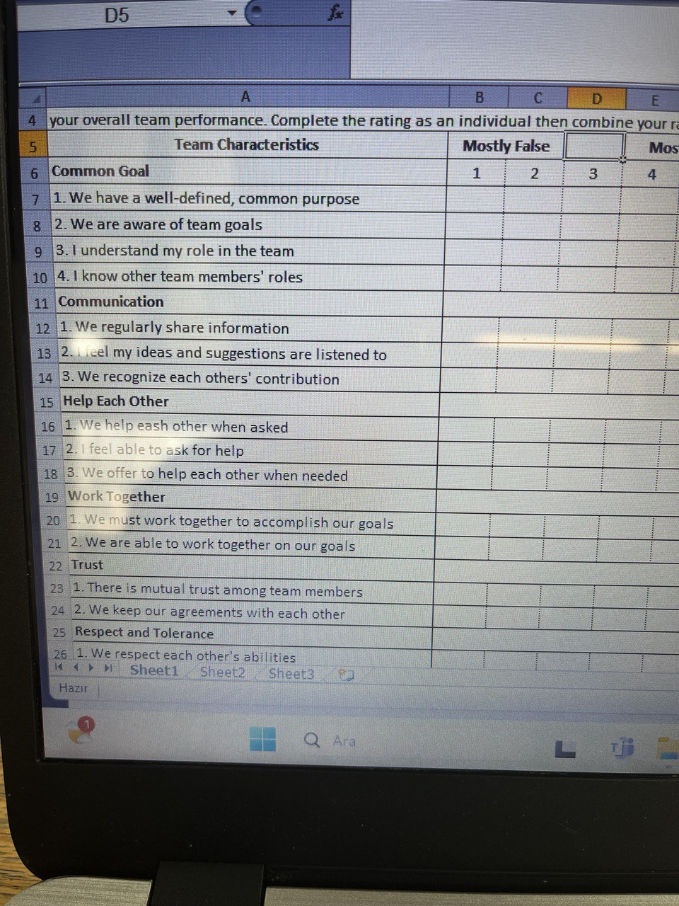 Mostly False Mo 6 Common Goal 1 2 3 4 7 1.