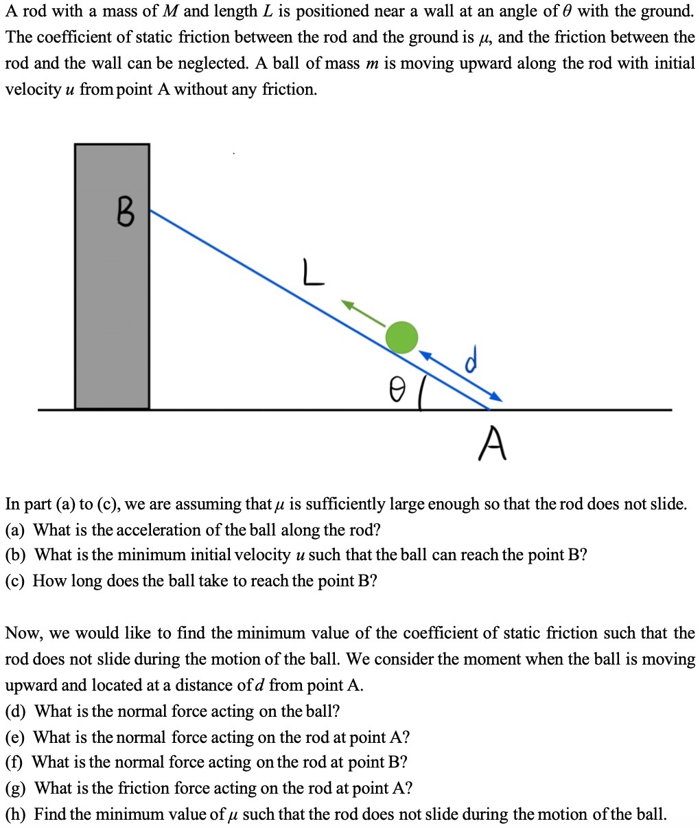 Please help me with this question, thanks A rod with a mass