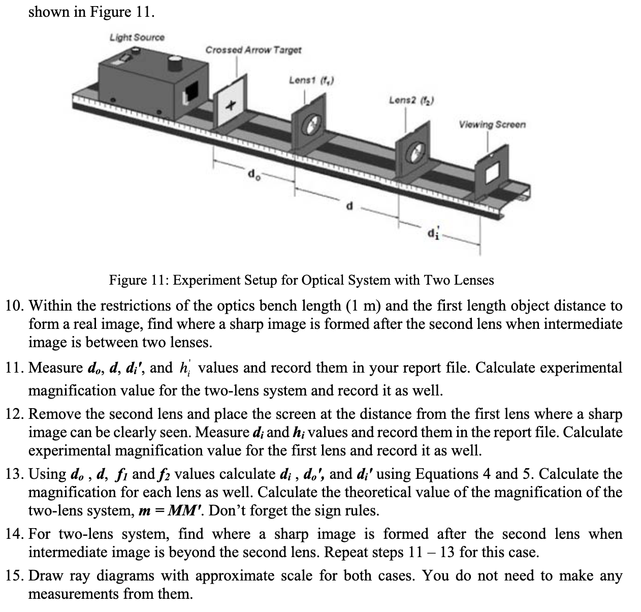 ho hi Ma Experiment 150 150 20 17 Calculations Ray diagram Changing