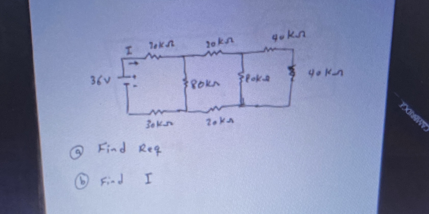 DC Circuit Chapter 19.2 Physics Find Req and I. starting from the