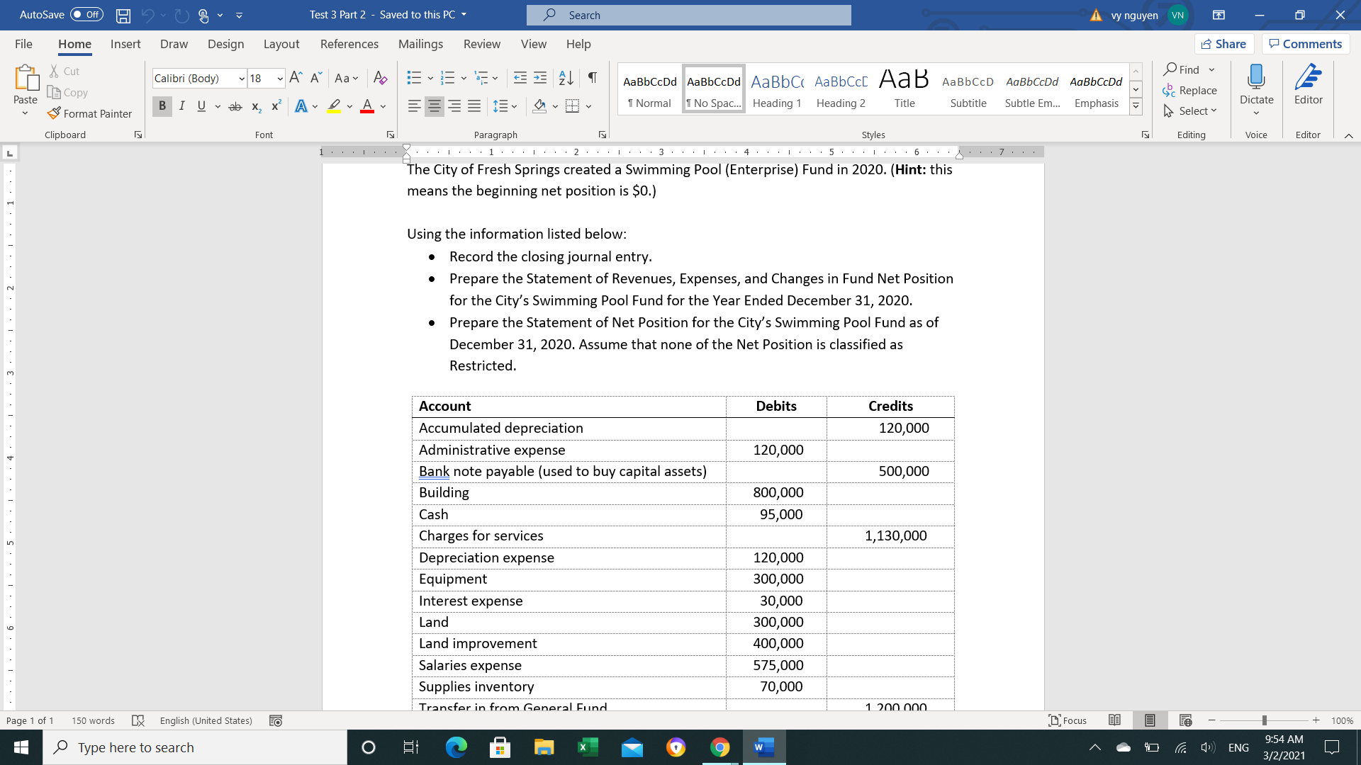please help me solve these problems AutoSave . Off) H Test 3
