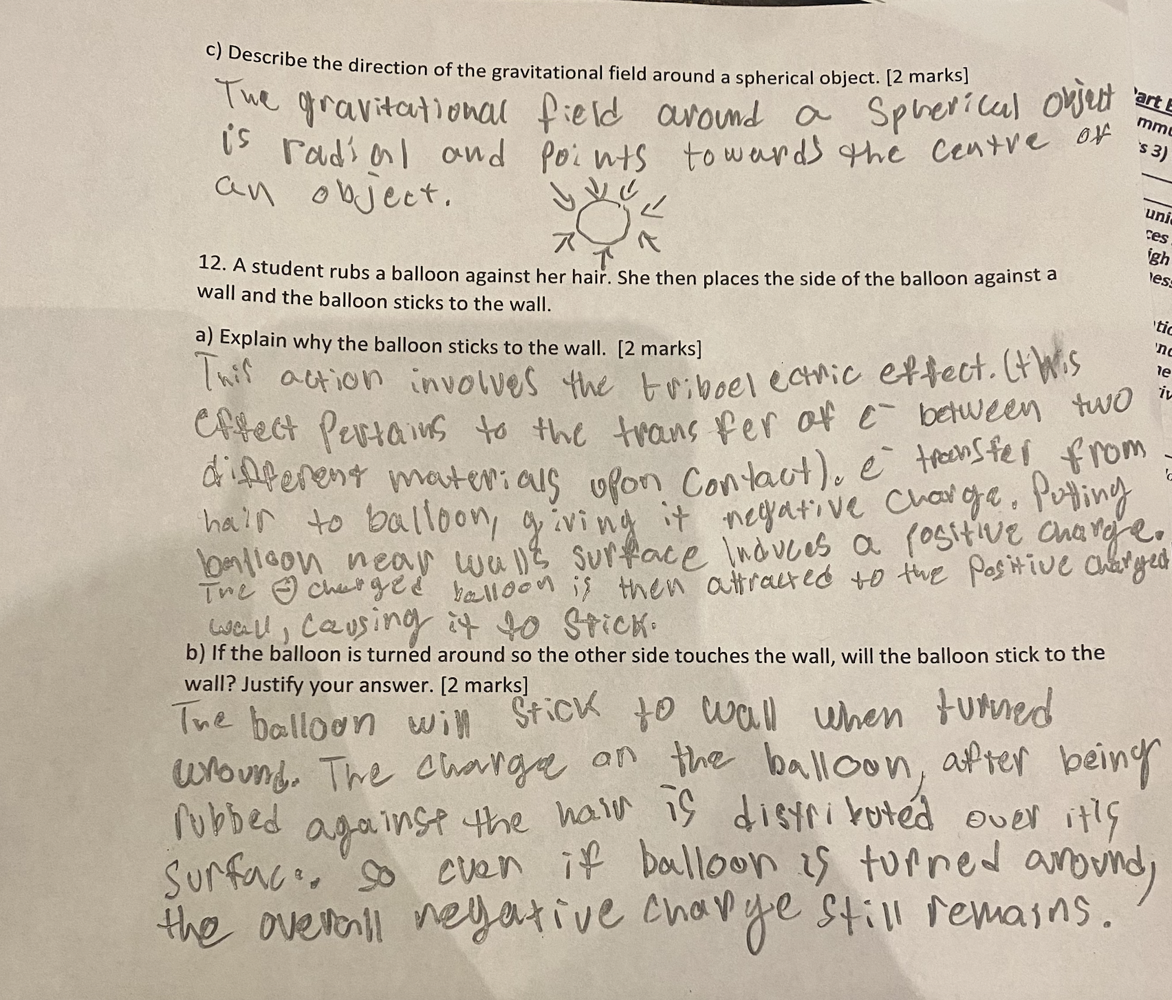 [2 marks] 9 = f Ine unit of gravitational field Strength, neutons
