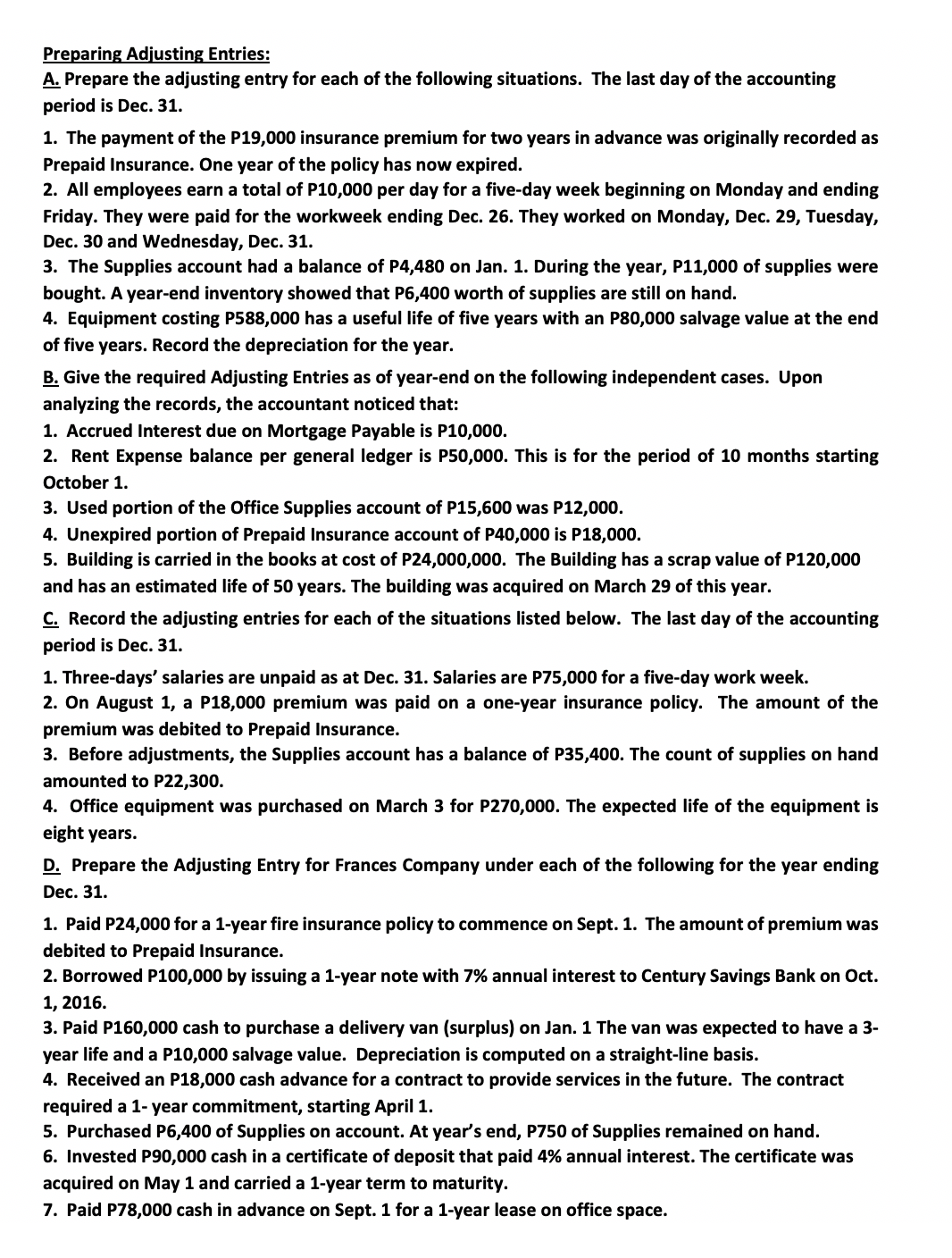 Preparing Adjusting Entries Pregring Ad iusting Entries: & Prepare the adjusting entry