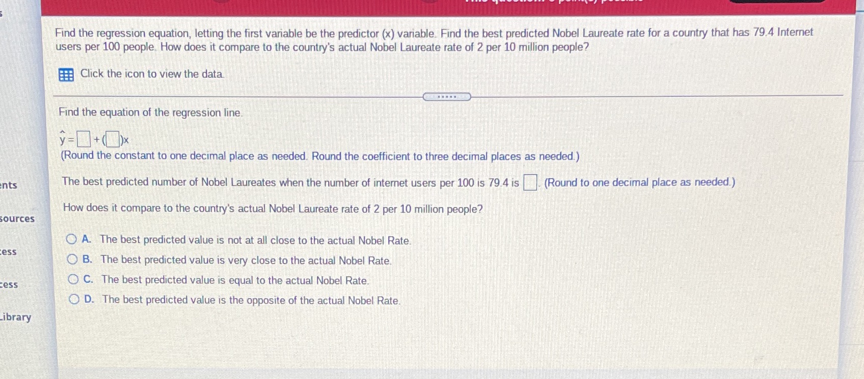 #10 Find the regression equation, letting the first variable be the predictor