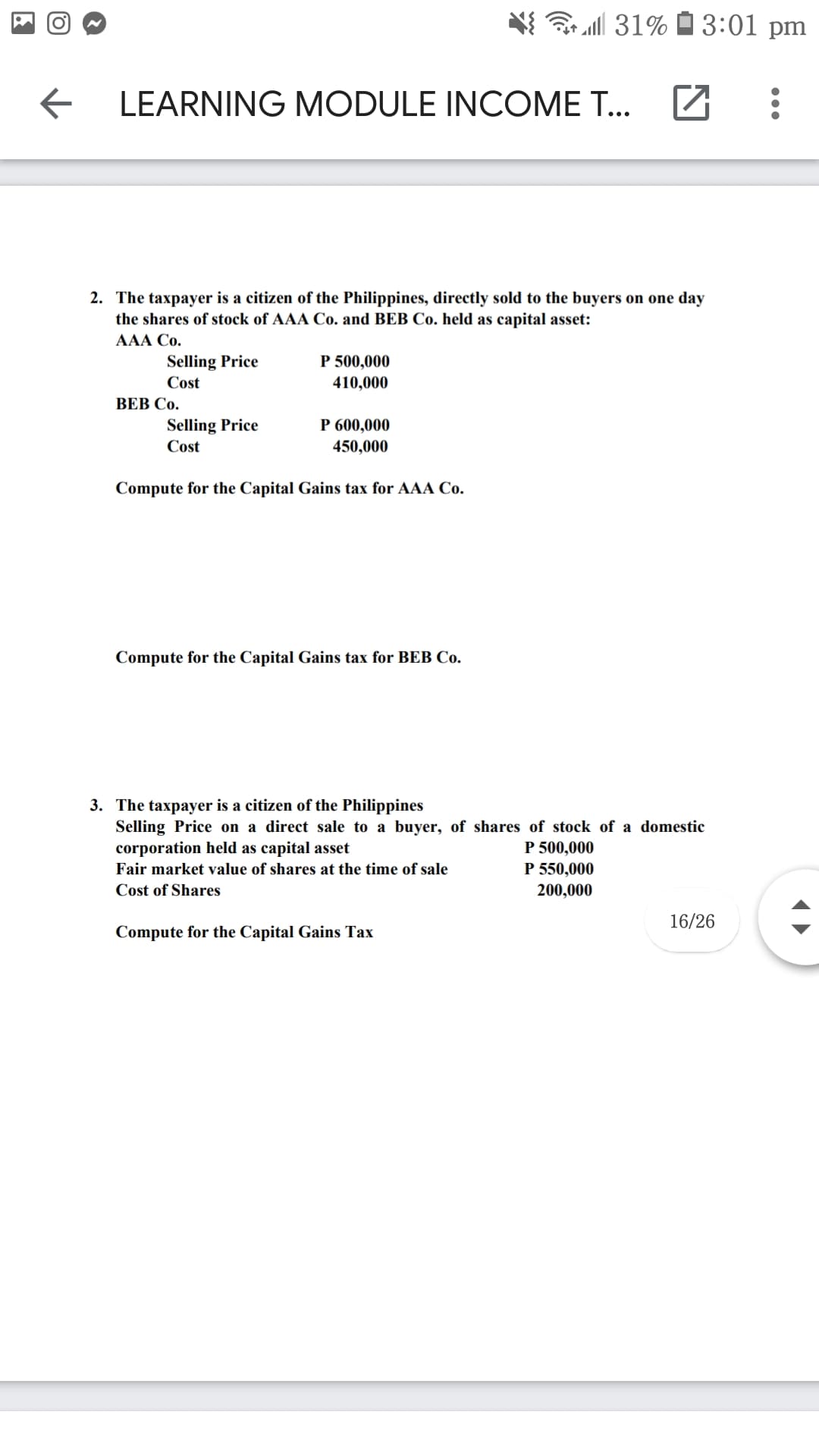 Hi I need help on what is the answer for this taxation