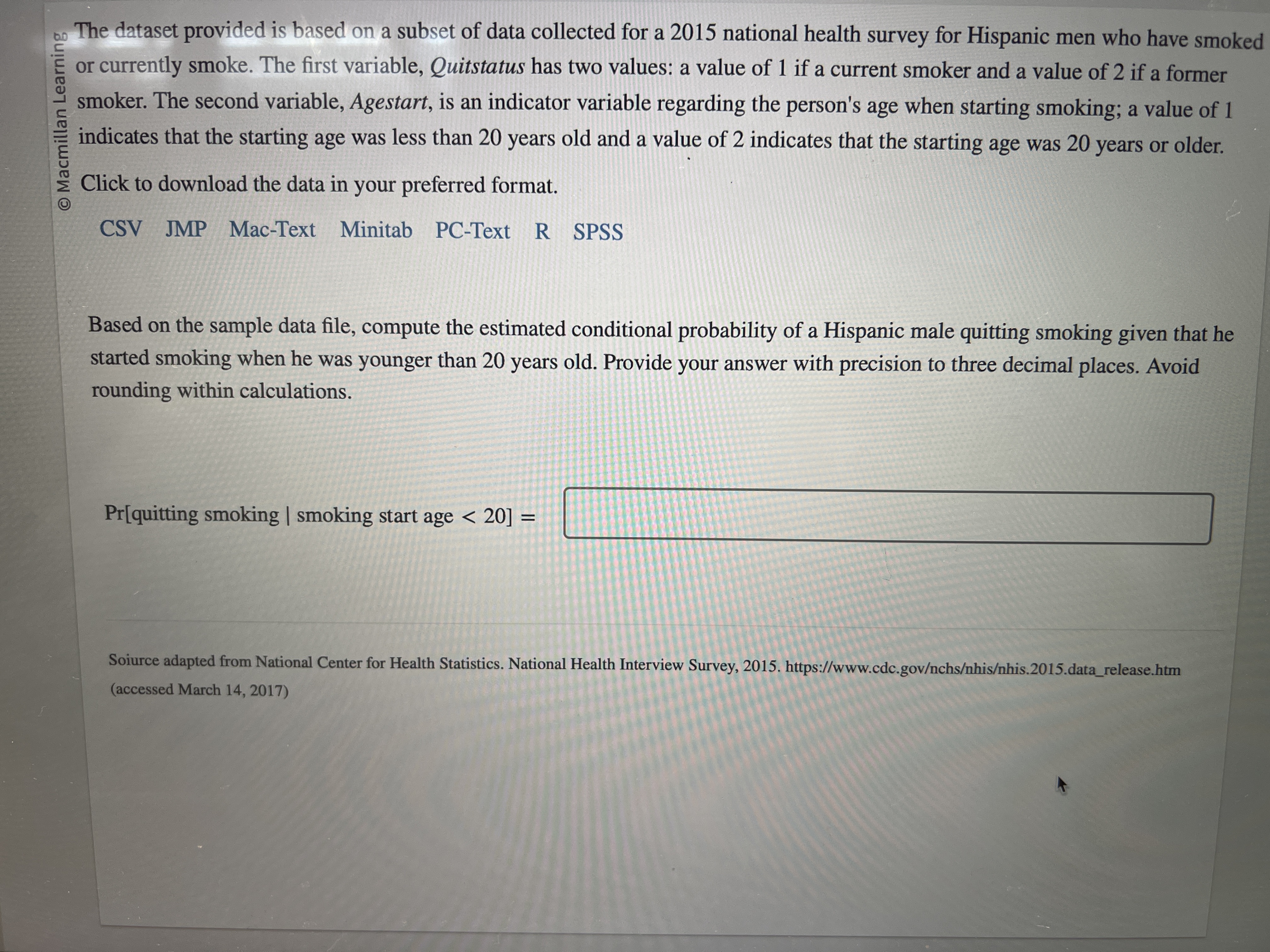 How do I solve this problem? The dataset provided is based on