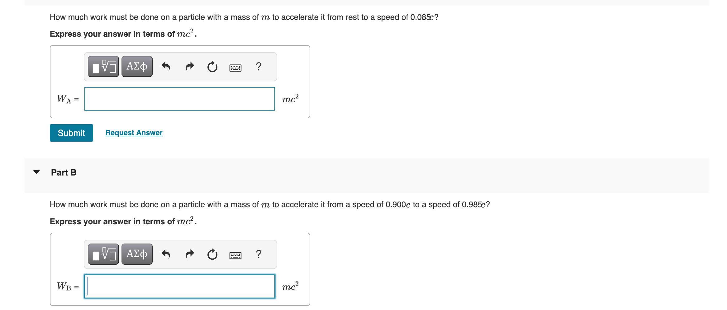  How much work must be done on a particle with a