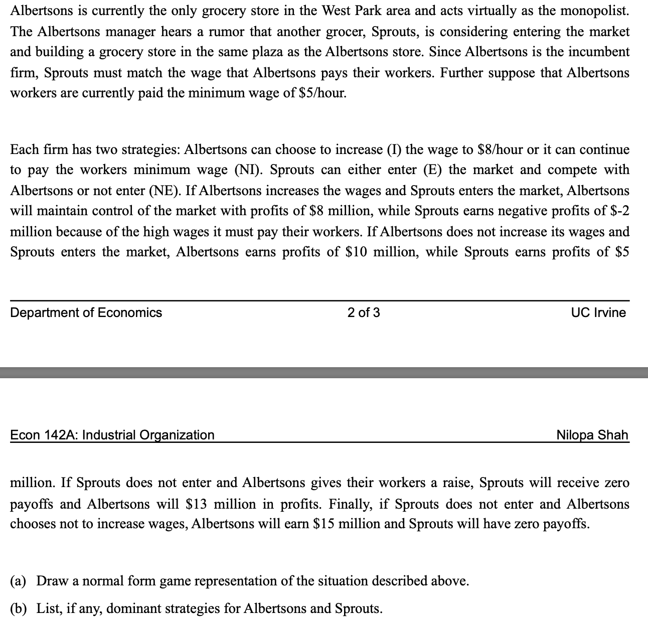 please help to solve question from a to i thank u Albertsons