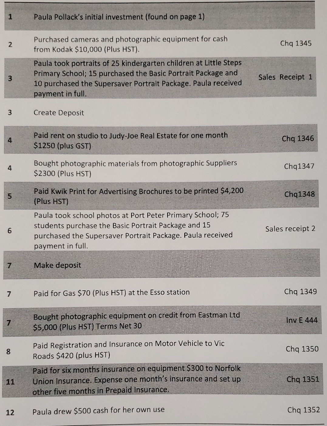 how do i add those transactions in quickbooks 1 Paula Pollack's initial