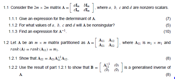 where a, b, c and d are nonzero scalars. CIm dIm 1.1.1