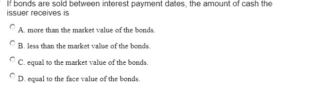 cash the issuer receives is A. more than the market value of