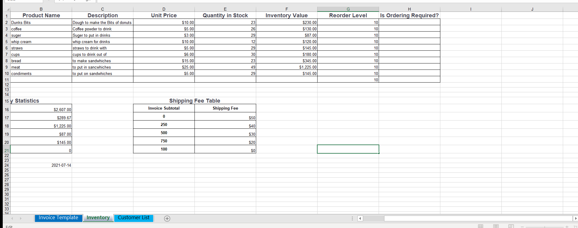 Insert a function to figure out whether or not ordering is
