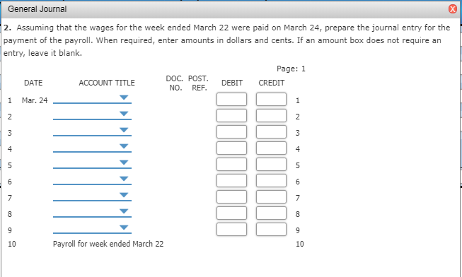 Luxury Travel for the week ended March 22, 20- . (In the