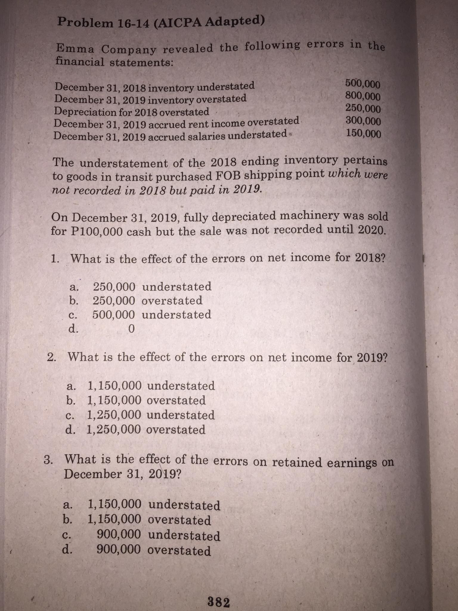 capital accounts changed: Accounts receivable Nontrading equity investment Inventory 1, 100,000 increase