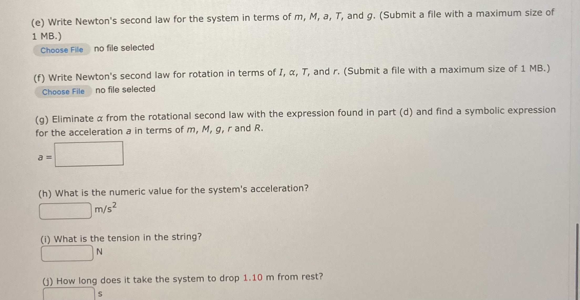  Need help with E-J and the correct answer for A and