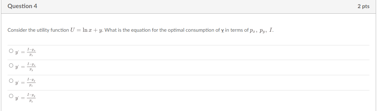 y in terms of Pr; Py; I. Oy = I-PE Px I-Px