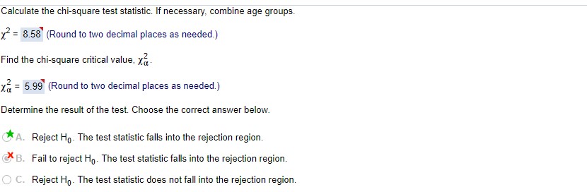 results? There is sufcient' evidence to indicate that age group and social