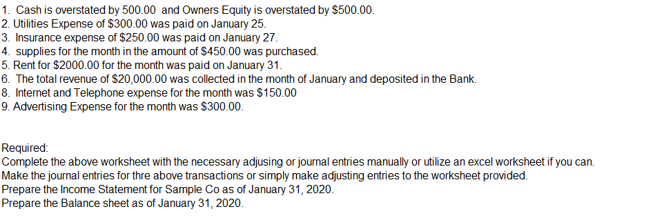 Trial Balance Adjustments Adj. T/Balance Income Statement Balance Sheet Account Title Dr