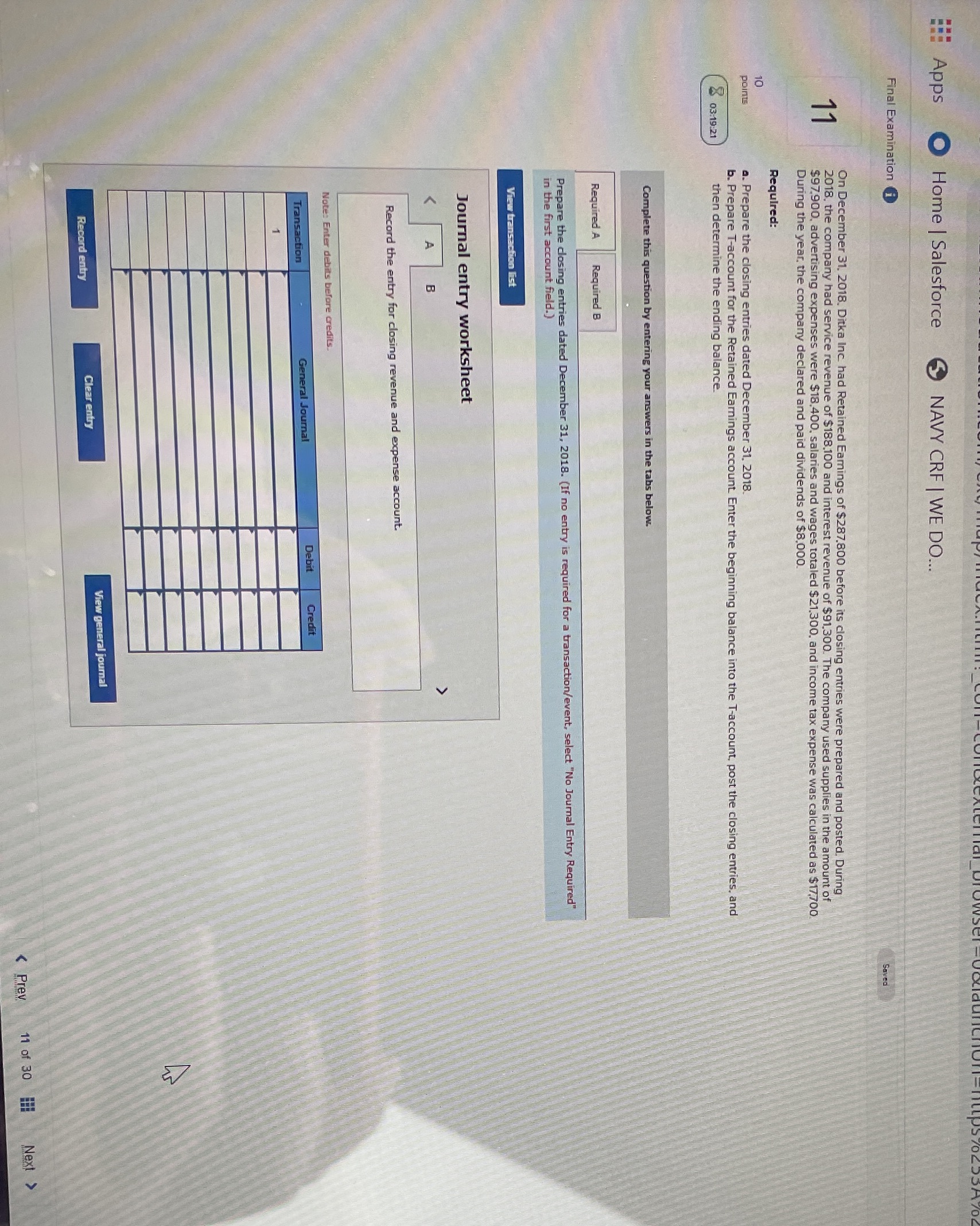 Apps Home | Salesforce NAVY CRF | WE DO... Final Examination