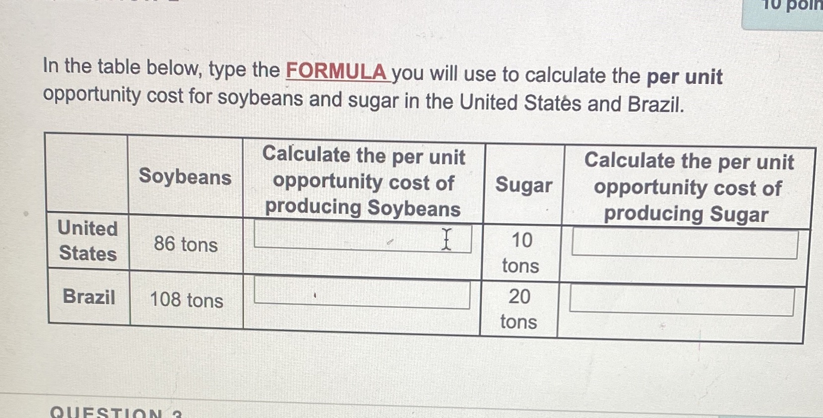 Please help 10 poin In the table below, type the FORMULA you