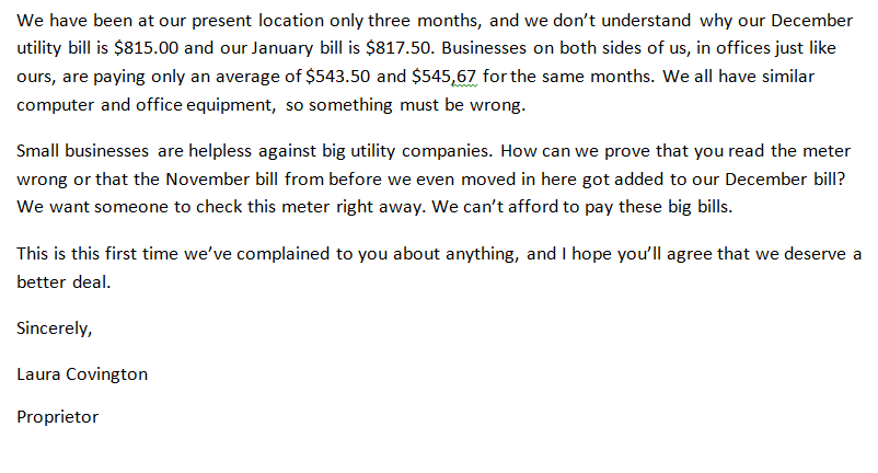 Question 1. Read the message given below and identify three problem that