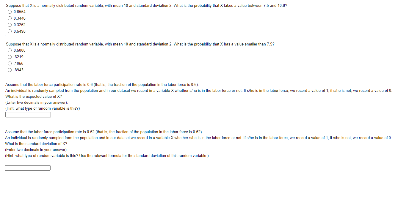 10 and standard deviation 2. What is the probability that X takes