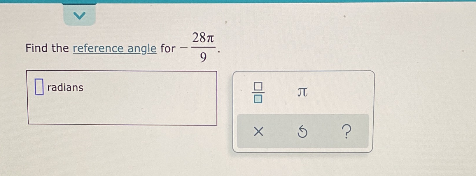 287t Find the reference angle for radians