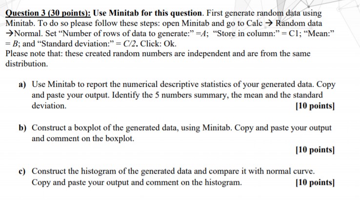  Question 3130 points]: Use Miami) for this question. First generate randugdata'using