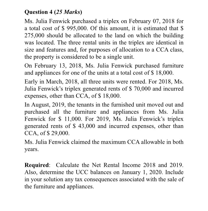 May you please help me solve this taxation question Question 4