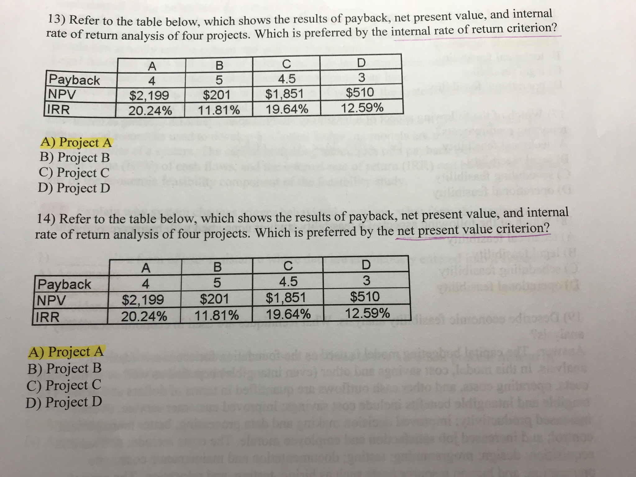 I know the correct answer for both questions, but I don't know