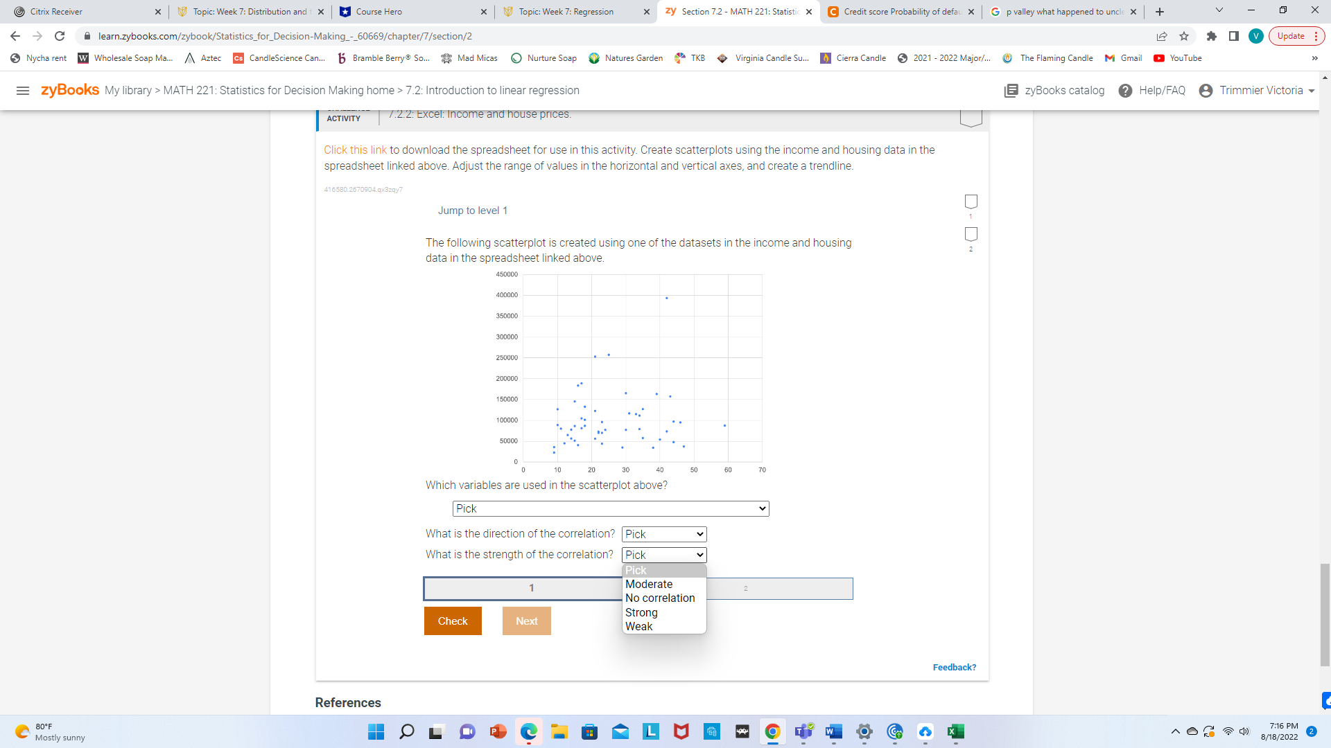 - MATH 221: Statistic X C Credit score Probability of defau x