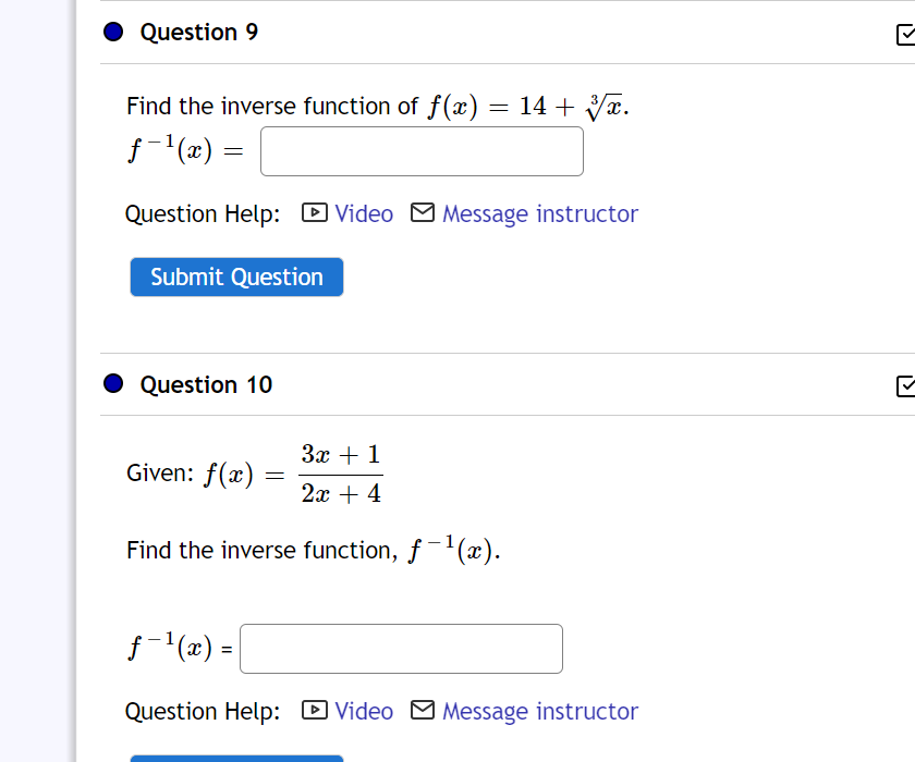 instructor Submit Question Question 6 Let f(a) = 12ac + 13 f