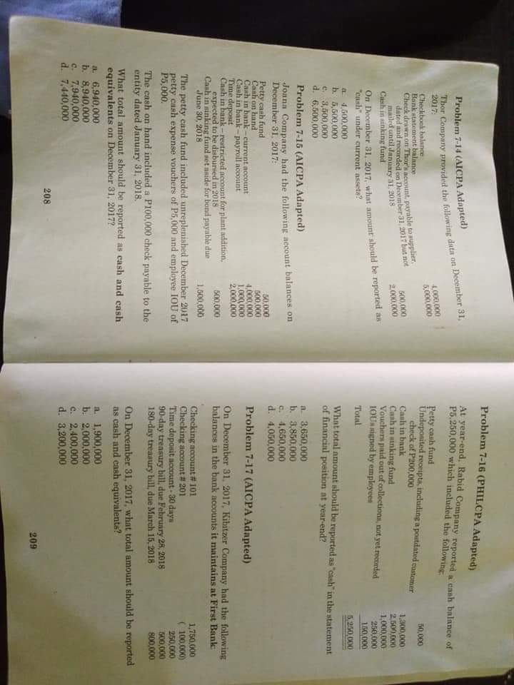 answers Problem 7-26 (PHILCPA Adapted) Marjorie Company established a petty cash fund