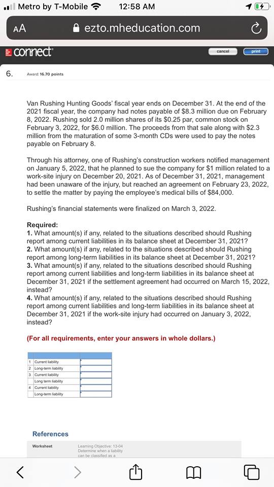 5 16.66 points Item Skipped Eastern Manufacturing is involved with several situations