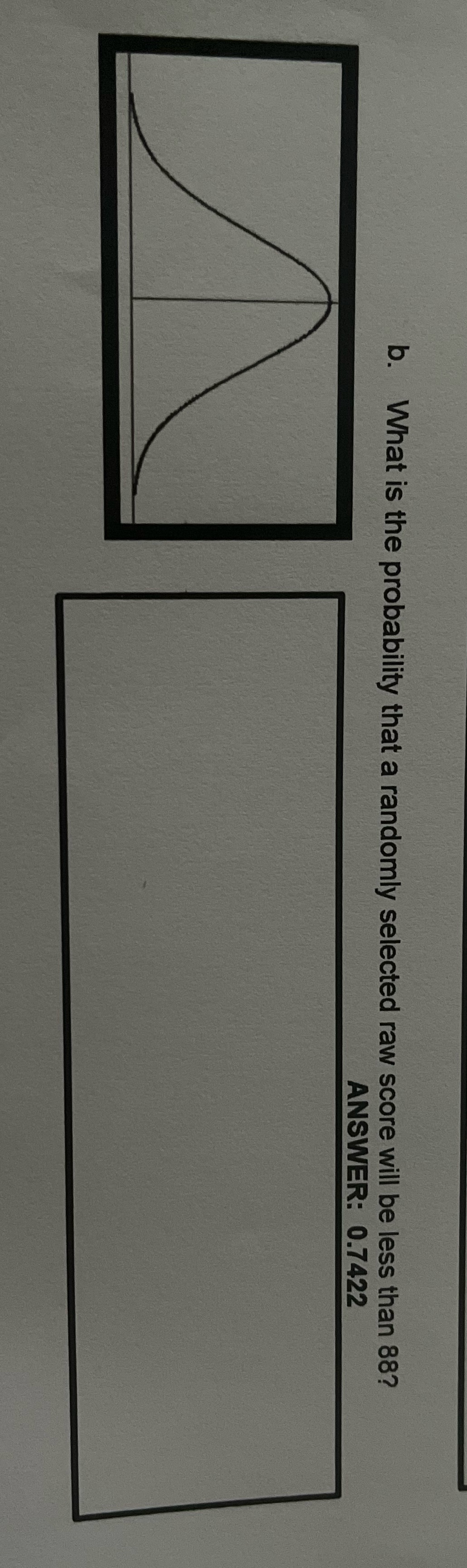 b. What is the probability that a randomly selected raw score